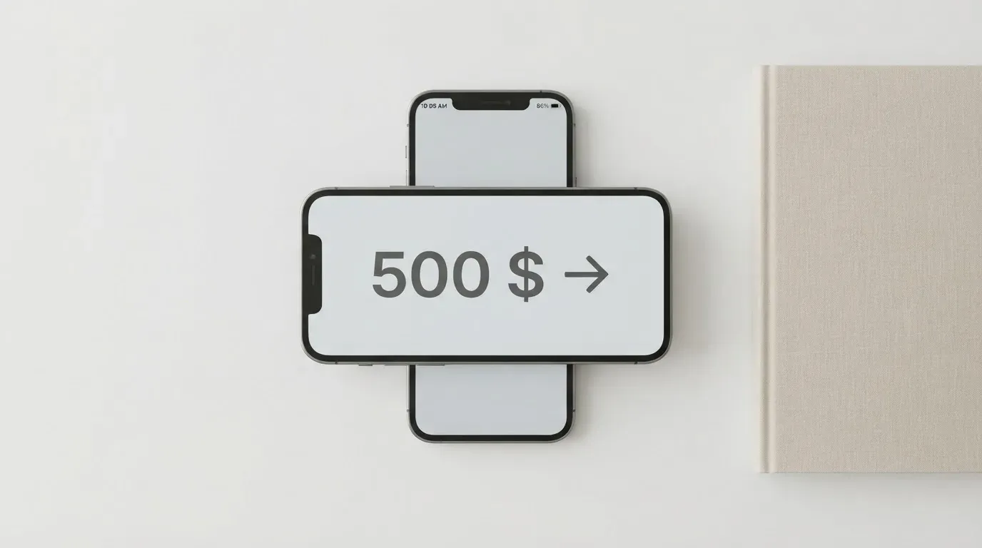 A phone showing a stablecoin transfer screen