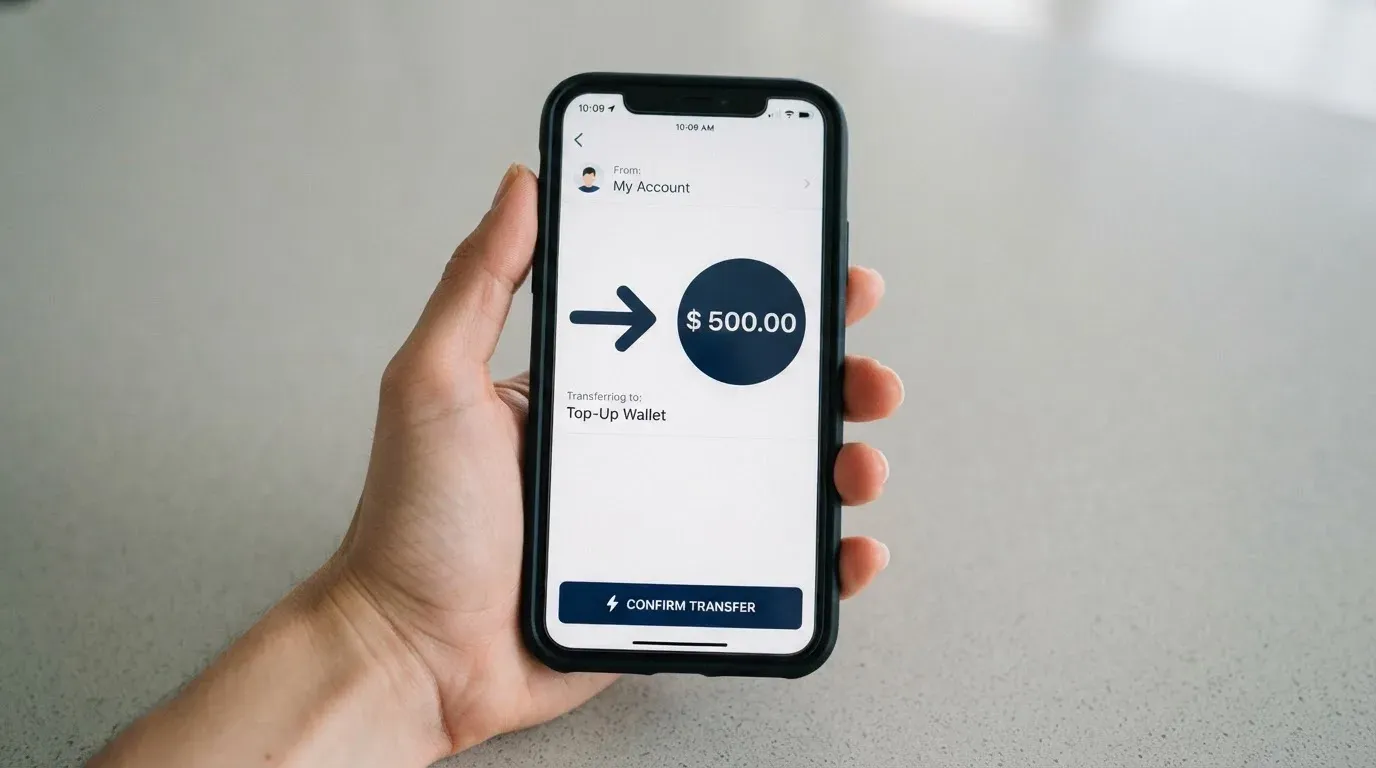 A phone showing a stablecoin transfer screen