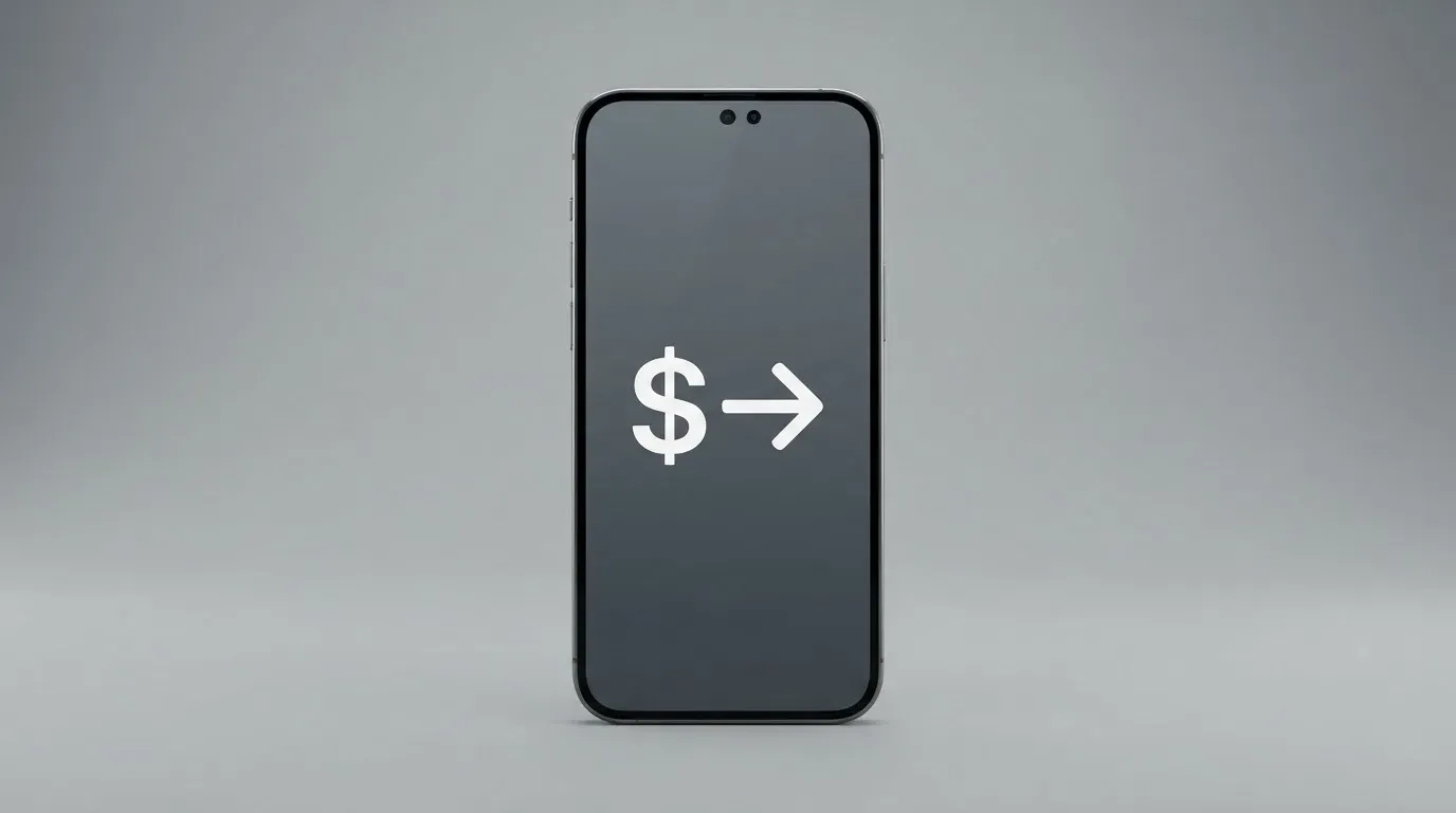 A phone showing a stablecoin transfer screen