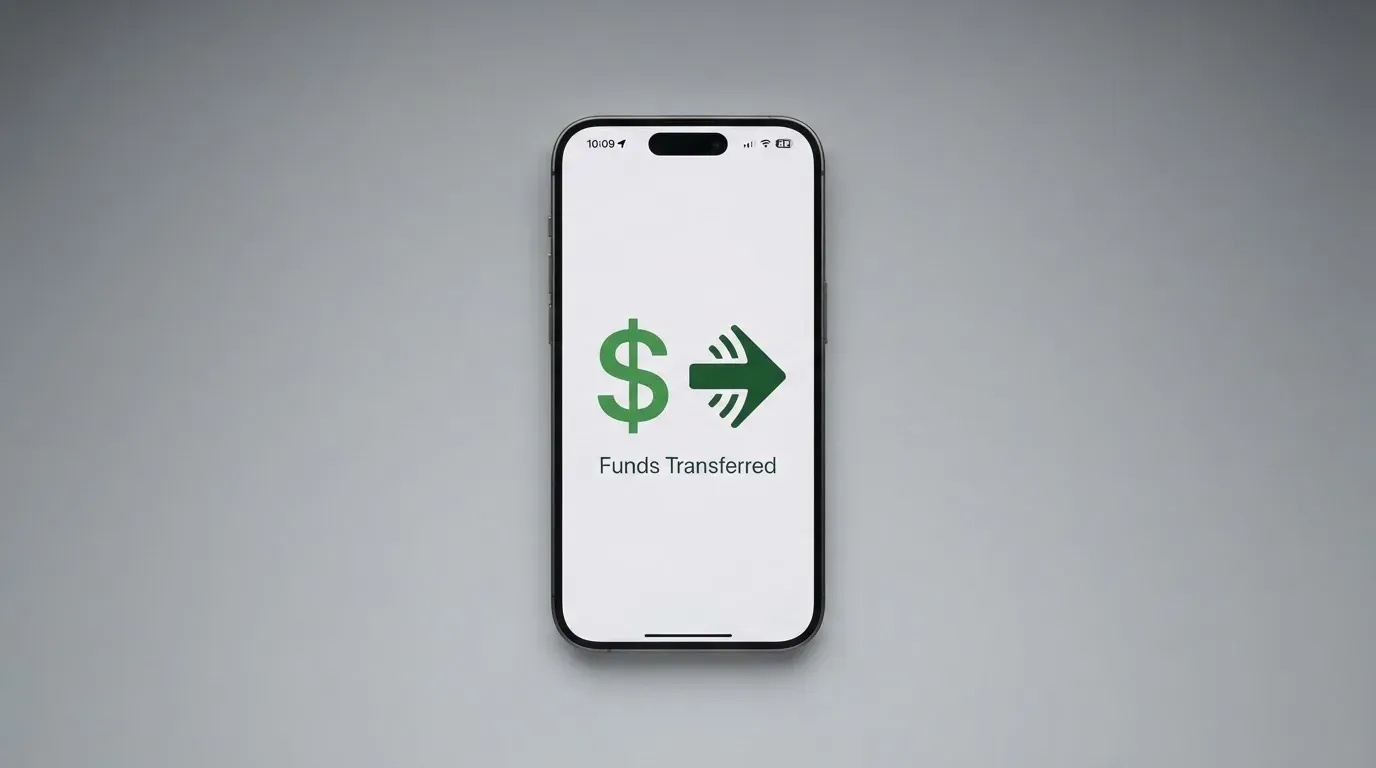 A phone showing a stablecoin transfer screen