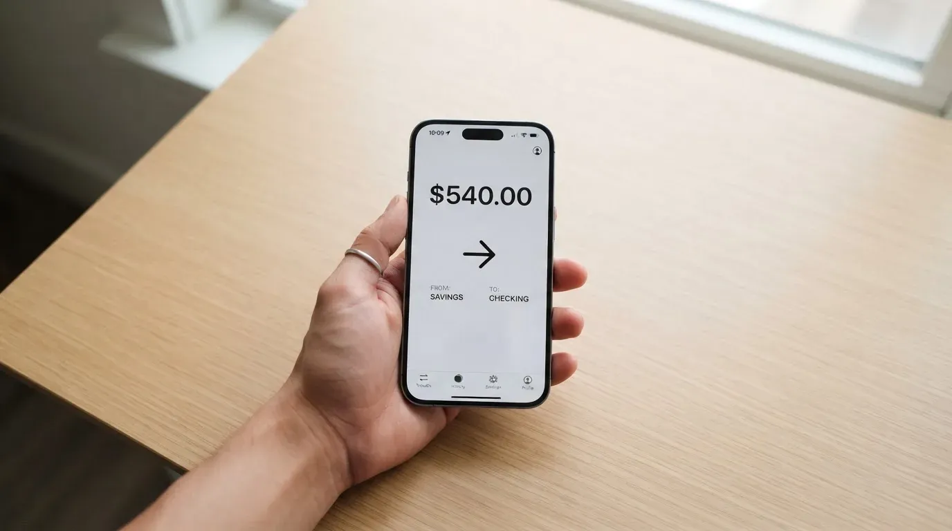 A phone showing a stablecoin transfer screen