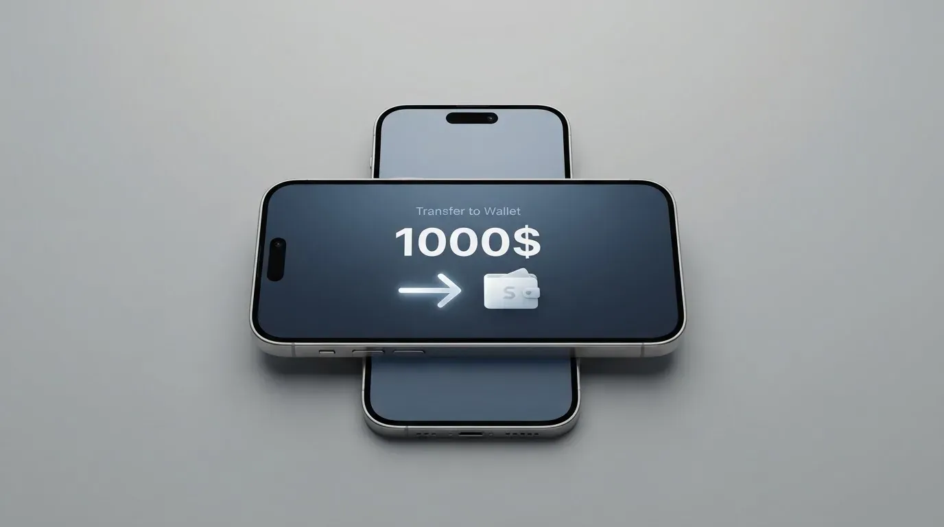 A phone showing a stablecoin transfer screen
