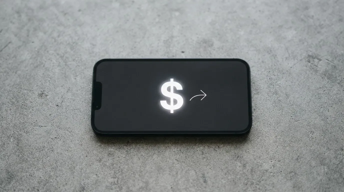 A phone showing a stablecoin transfer screen