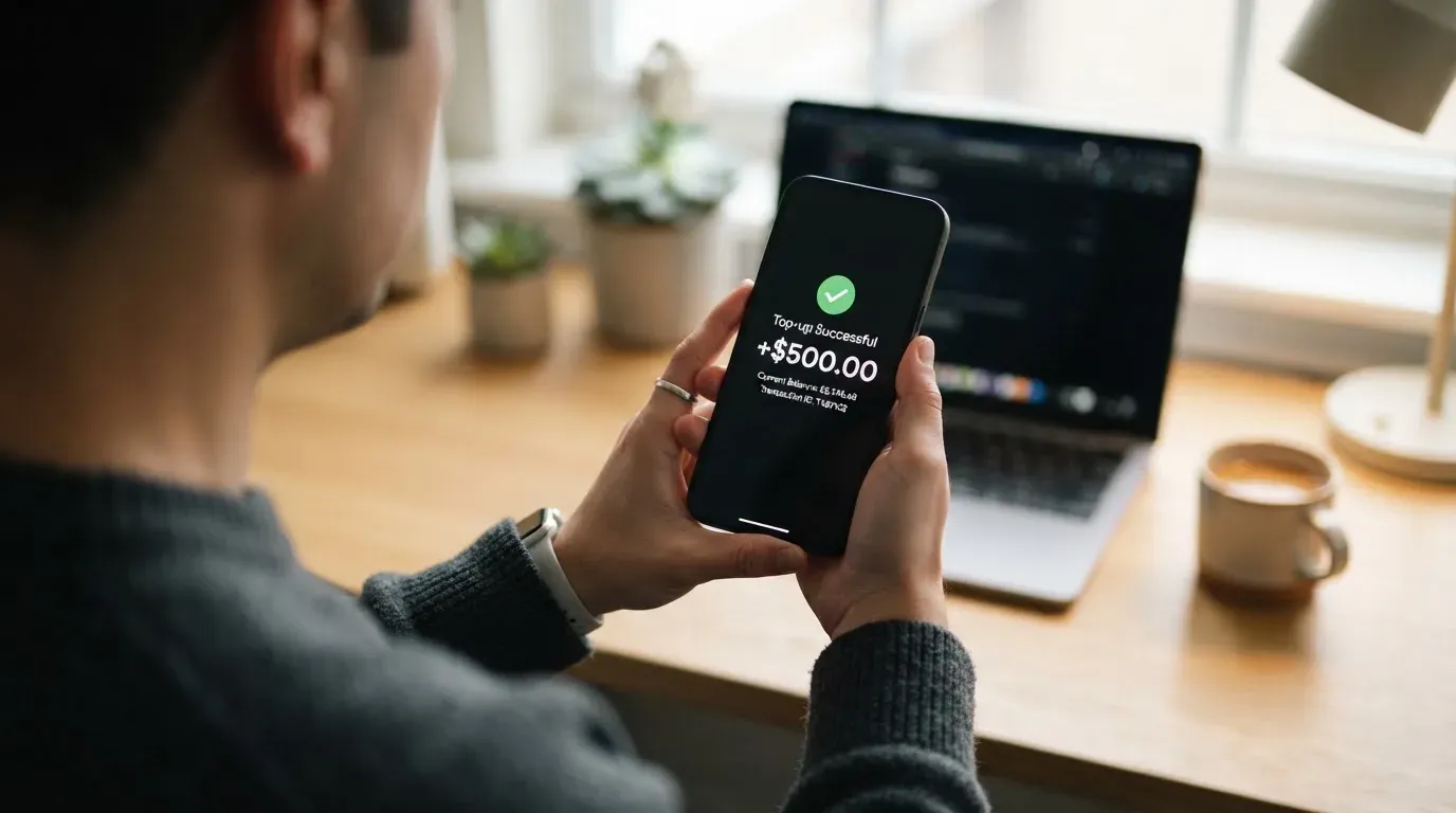 A phone showing a stablecoin transfer screen