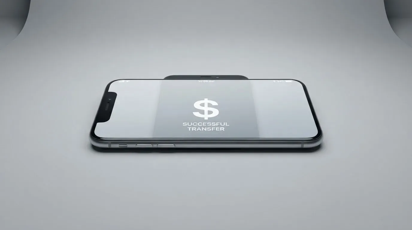 A phone showing a stablecoin transfer screen