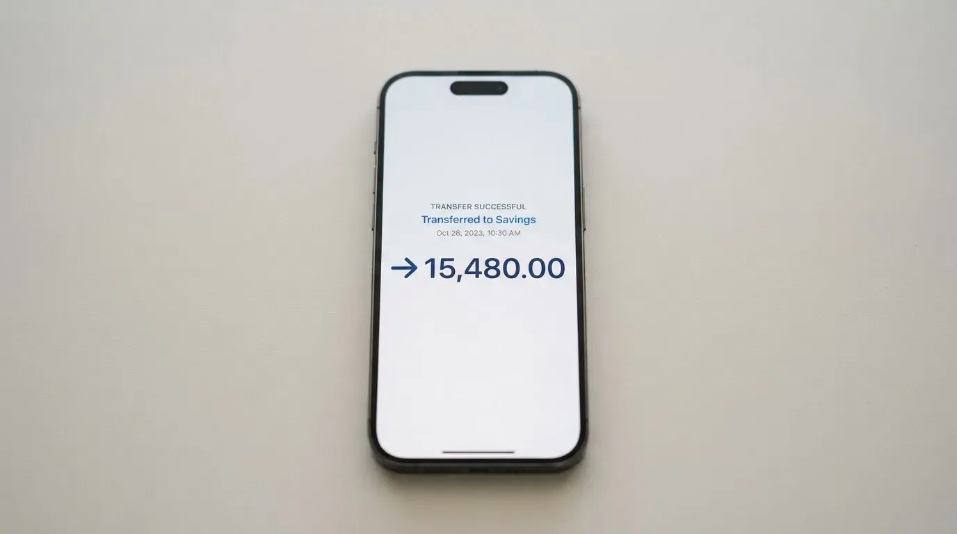 A phone showing a stablecoin transfer screen