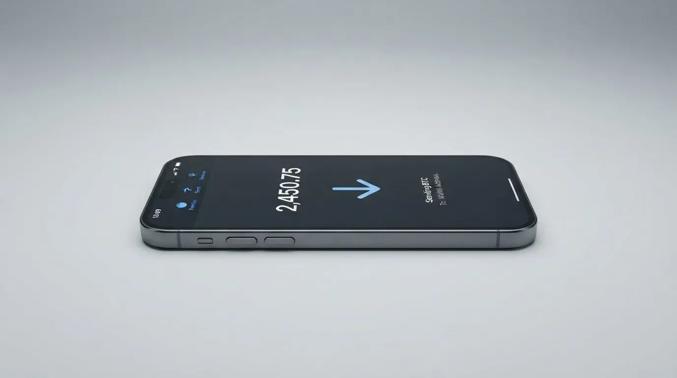 A phone showing a stablecoin transfer screen