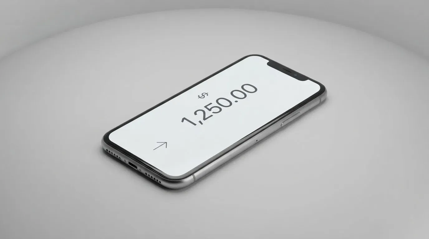 A phone showing a stablecoin transfer screen