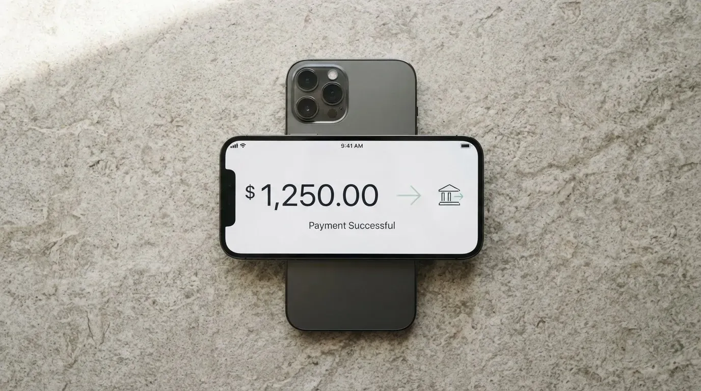 A phone showing a stablecoin transfer screen