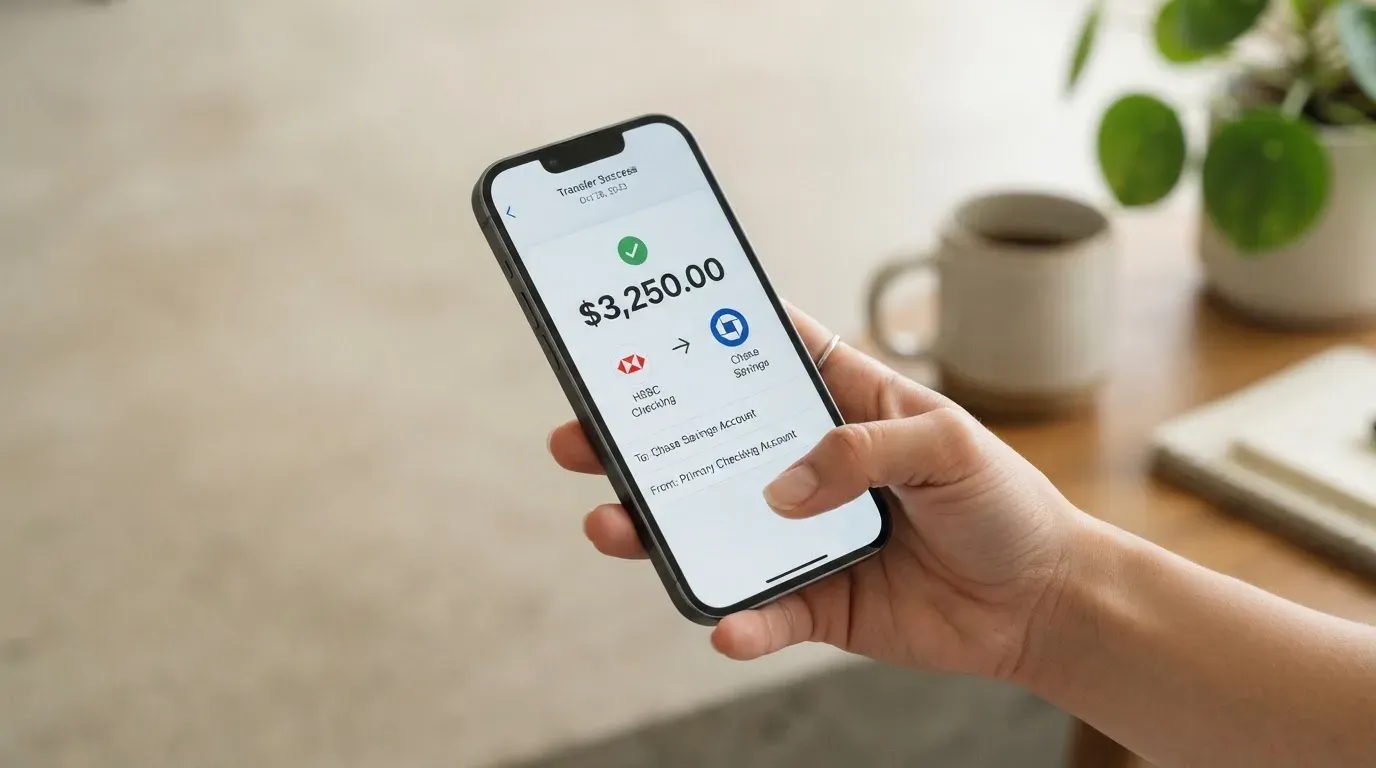 A phone showing a stablecoin transfer screen