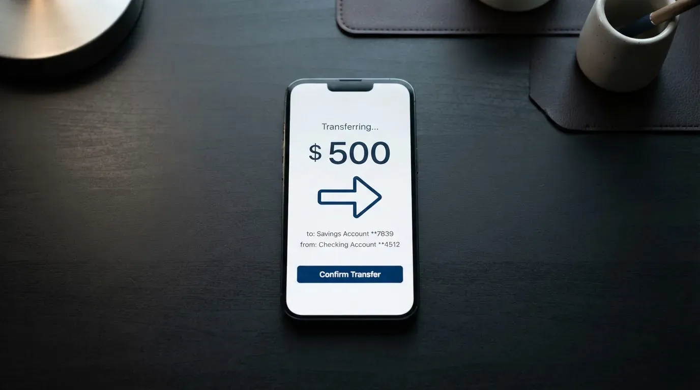 A phone showing a stablecoin transfer screen