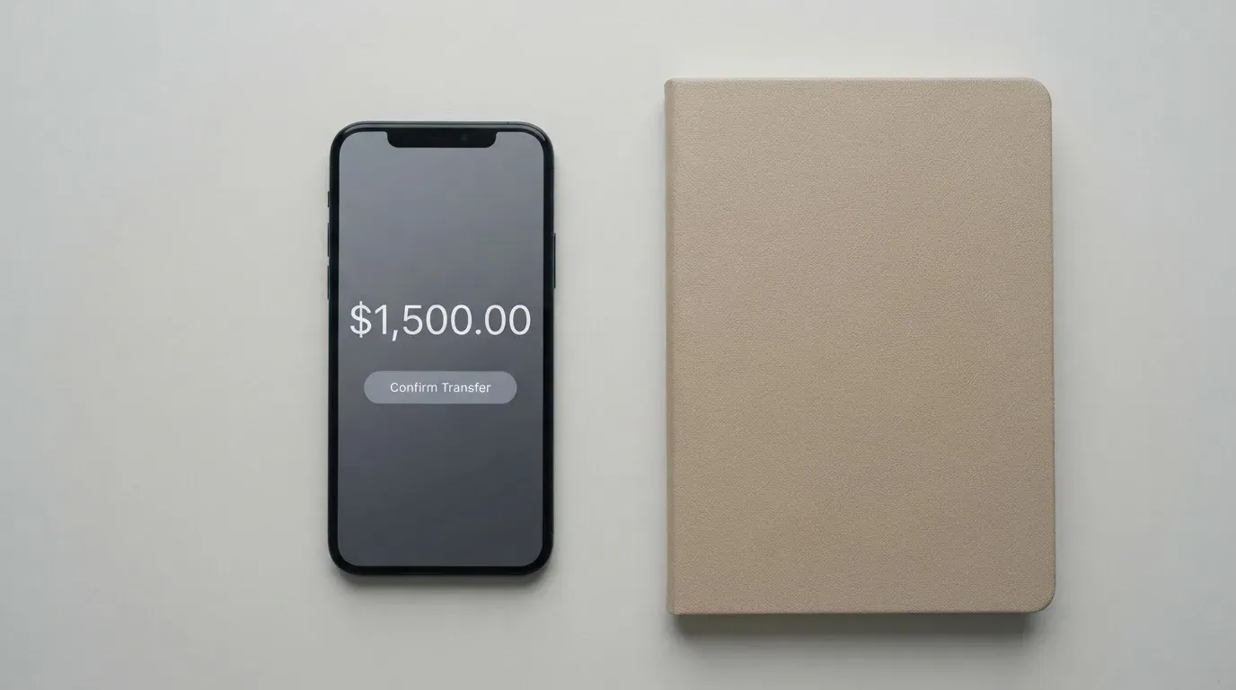 A phone showing a stablecoin transfer screen
