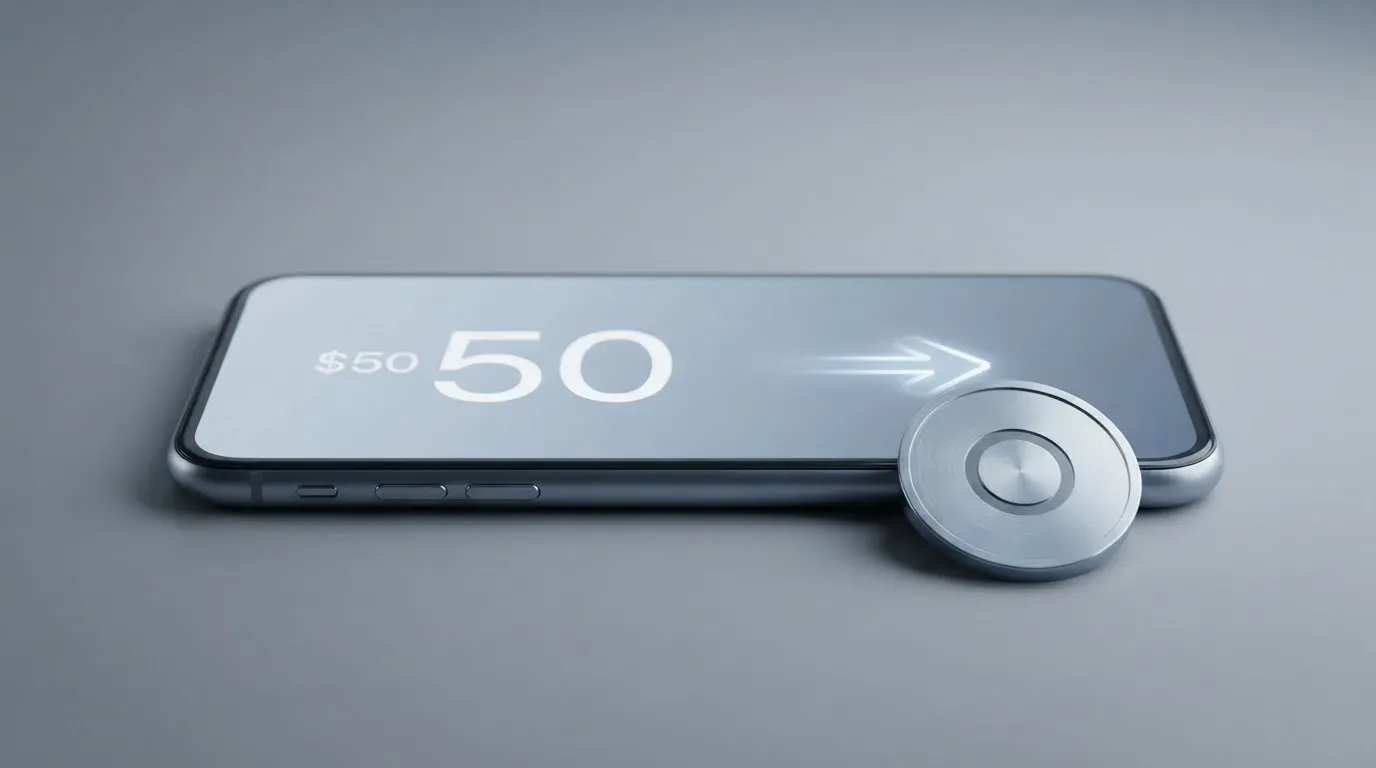 A phone showing a stablecoin transfer screen