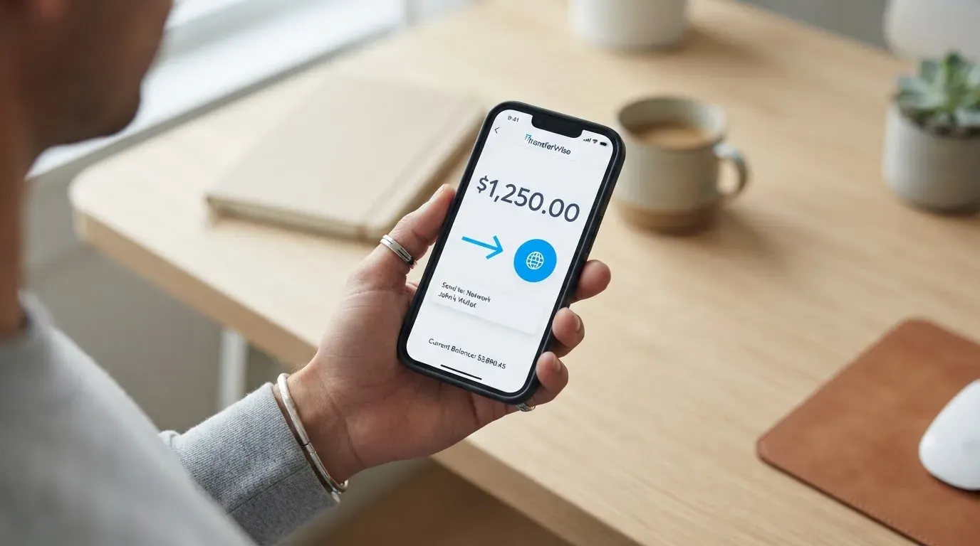 A phone showing a stablecoin transfer screen