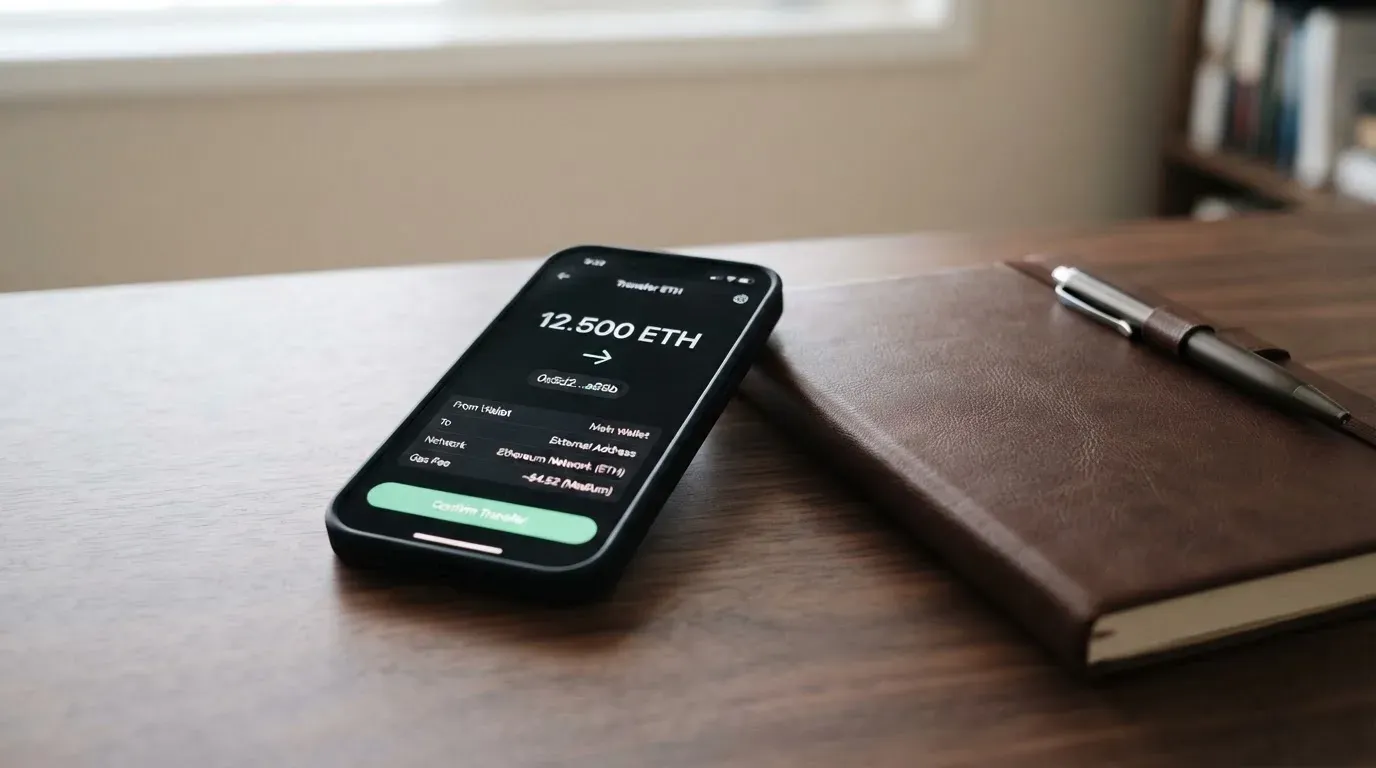 A phone showing a stablecoin transfer screen
