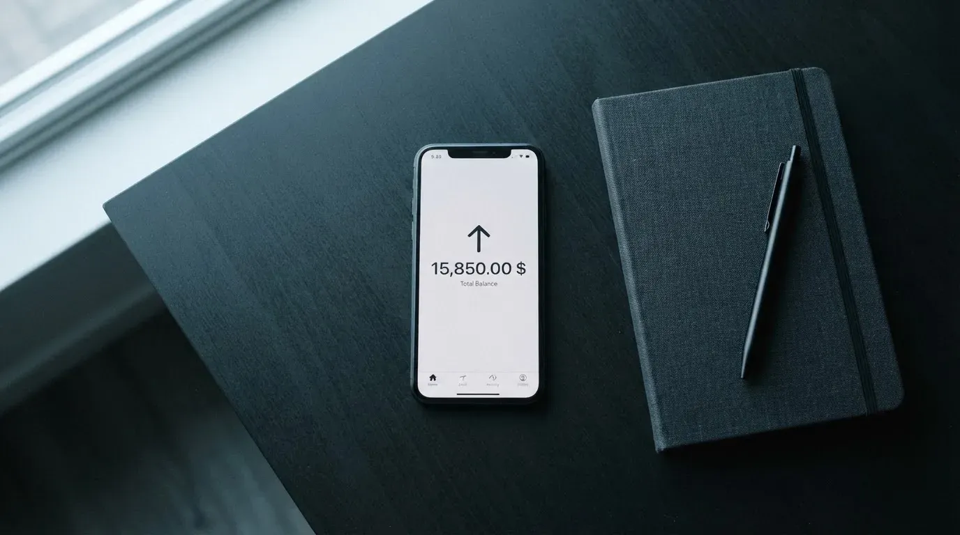 A phone showing a stablecoin transfer screen