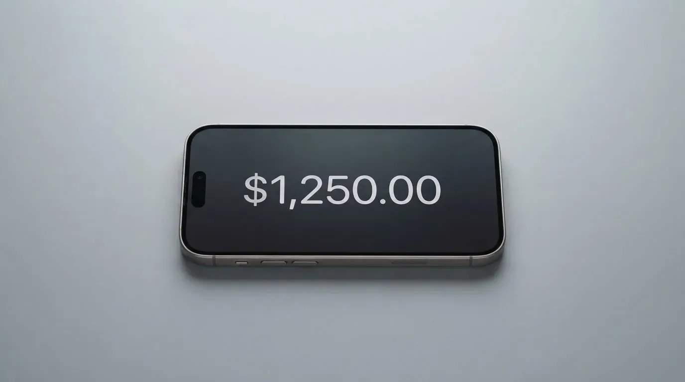A phone showing a stablecoin transfer screen