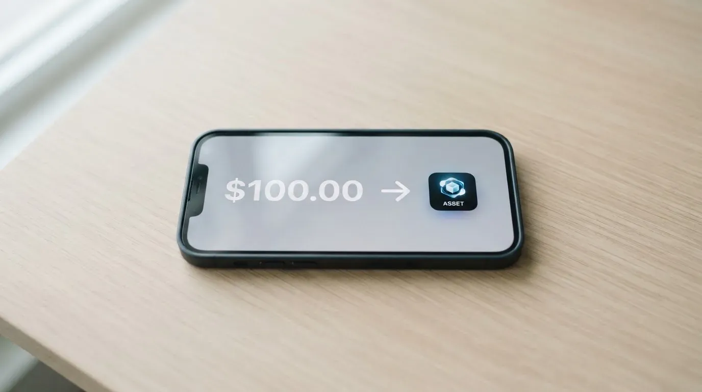 A phone showing a stablecoin transfer screen